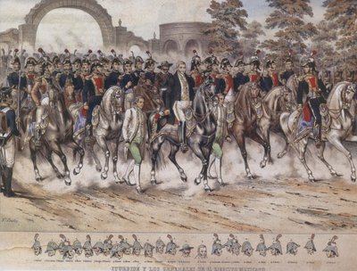 Generals of the Trigarante Entry of the Trigarante Army, Iturbide and the Generals of the Mexican Army by Julio Michauld and Thomas Ferdinand Bastin